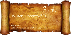Holman Anasztáz névjegykártya